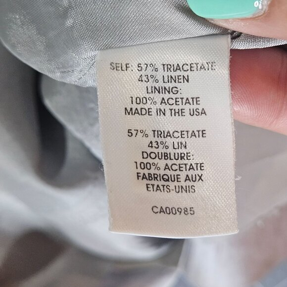 Nanette Lepore Womans Silver Linen Midi Dress 2 Quiet Luxury Minimalist Boho Chi - Picture 13 of 14